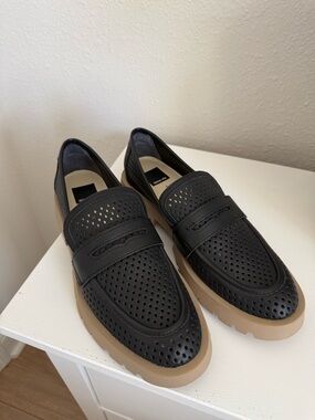 DOLCE VITA leather mesh chunky loafers